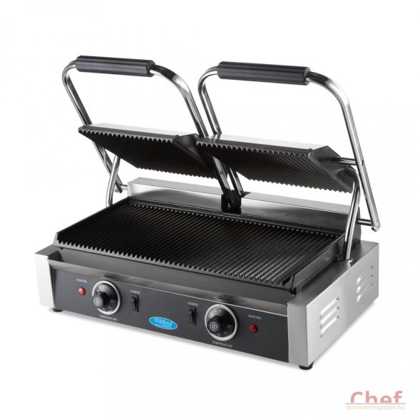 Maxima Ipari kontakt grill, MCG Double Grooved Contact Grill, W220 x D235 mm 