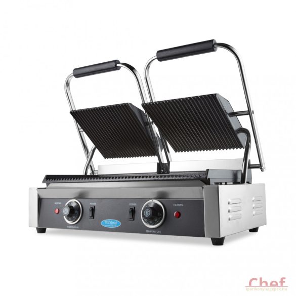 Maxima Ipari kontakt grill, MCG Double Grooved Contact Grill, W220 x D235 mm 