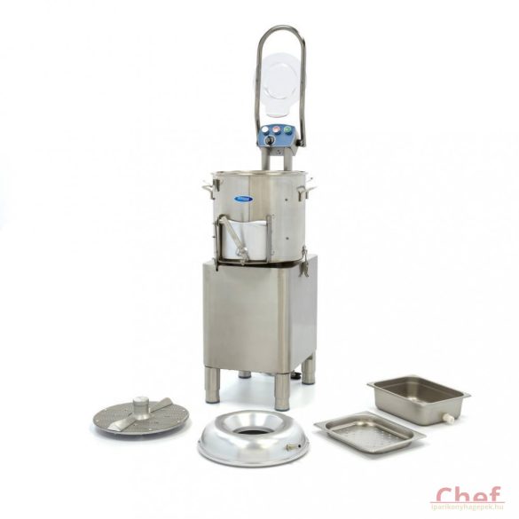 Maxima Ipari burgonyakoptató zöldség tisztítógép, Deluxe Peeler DPP 20, kapacitás: 20kg, 400kg/óra