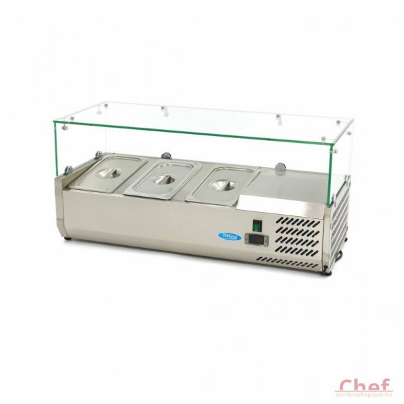 Maxima Ipari hűtőszekrény, 3*1/3 95cm - 7*1/3 Refrigerated Display Curve asztali 