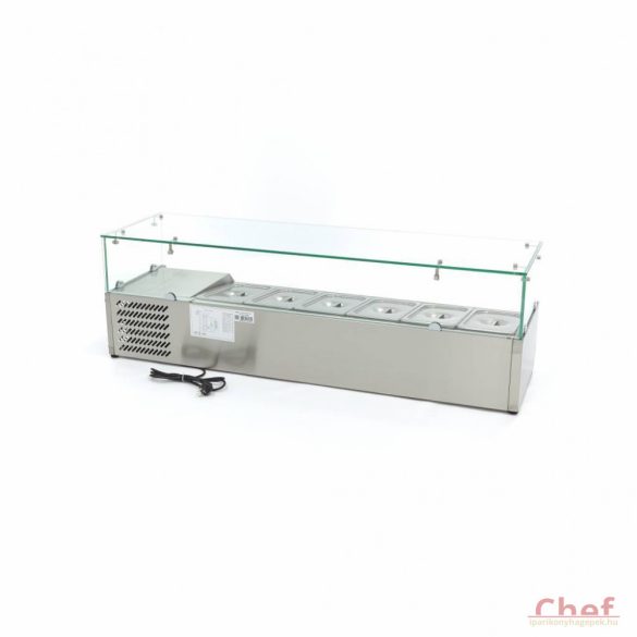 Maxima Ipari hűtőszekrény, 6*1/3 140cm -Refrigerated Display Curve asztali feltéthűtő