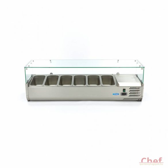 Maxima Ipari hűtőszekrény, 6*1/3 140cm -Refrigerated Display Curve asztali feltéthűtő