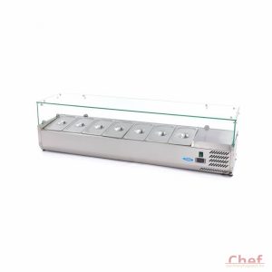 Maxima Ipari hűtőszekrény, 7*1/3 160cm - Refrigerated Display Curve asztali feltéthűtő