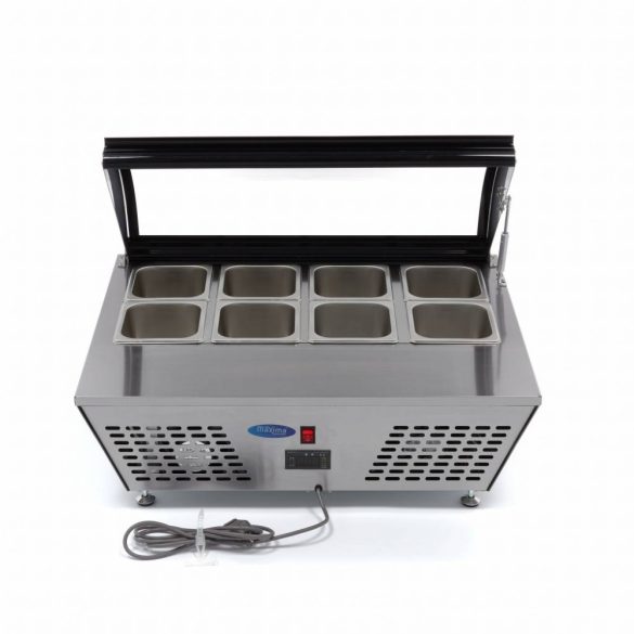 Maxima Ipari hűtőszekrény, Mini Table Saladette 67L, Bemutató asztali 8×1/6 vagy 4×1/3 GN, 67l