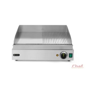 HENDI Ipari Grill, Rostlap, grill lap sima és rácsos felülettel, 550*380mm, 2400W