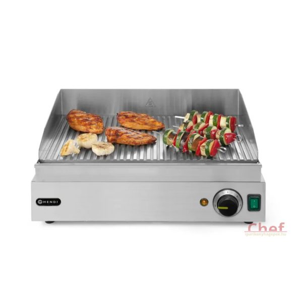HENDI Ipari Grill, Rostlap, grill lap bordás rácsos felülettel, 550*380mm, 2400W