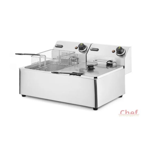 HENDI ipari olajsütő, fritőz, Kitchen line, 2x6L 2x3300W