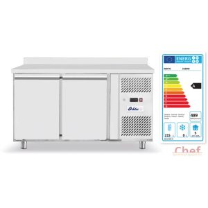 HENDi Ipari hűtött munkaasztal, Asztali hűtőszekrény 2 ajtós, Mérete: 1360x700x(H)850