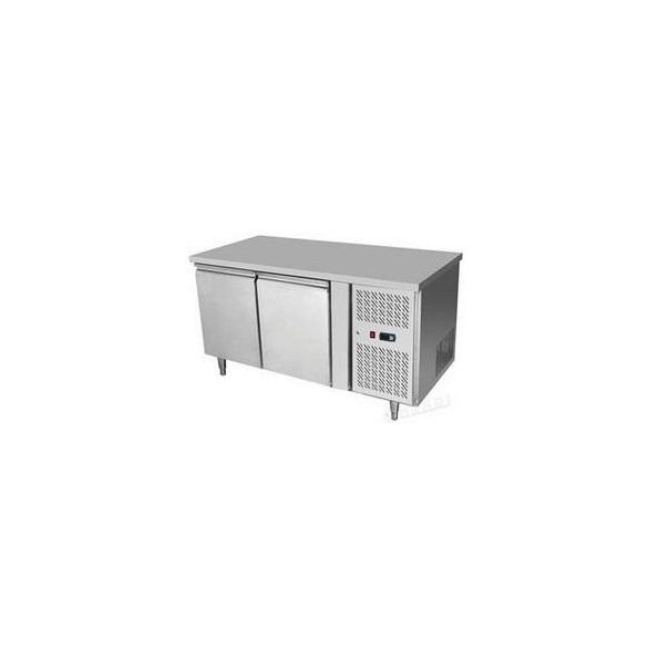HENDi Ipari hűtött munkaasztal, Asztali hűtőszekrény 2 ajtós, Mérete: 1360x700x(H)850