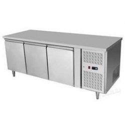   HENDi Ipari hűtött munkaasztal, Asztali fagyasztó hűtőszekrény 2 ajtós, Mérete: 1360x700x(H)850