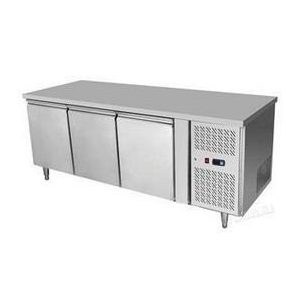 HENDi Ipari hűtött munkaasztal, Asztali fagyasztó hűtőszekrény 2 ajtós, Mérete: 1360x700x(H)850