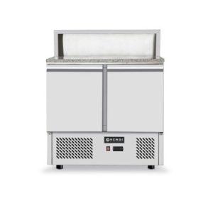 HENDi Ipari Pizza hűtő asztal, 2 ajtós, Mérete: 900x700x(H)1100 