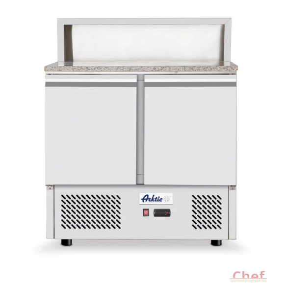 HENDi Ipari Pizza hűtő asztal, 2 ajtós, Mérete: 900x700x(H)1100 
