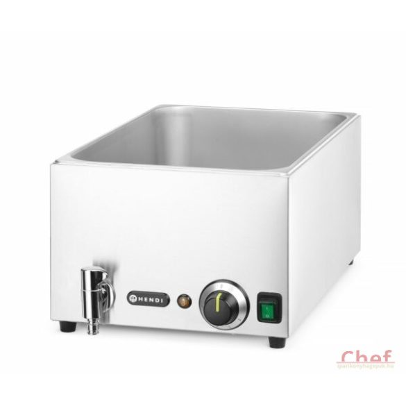 HENDI Ipari melegentartó, Bain Marie 1/1 GN, leeresztő csappal GN 1/1 