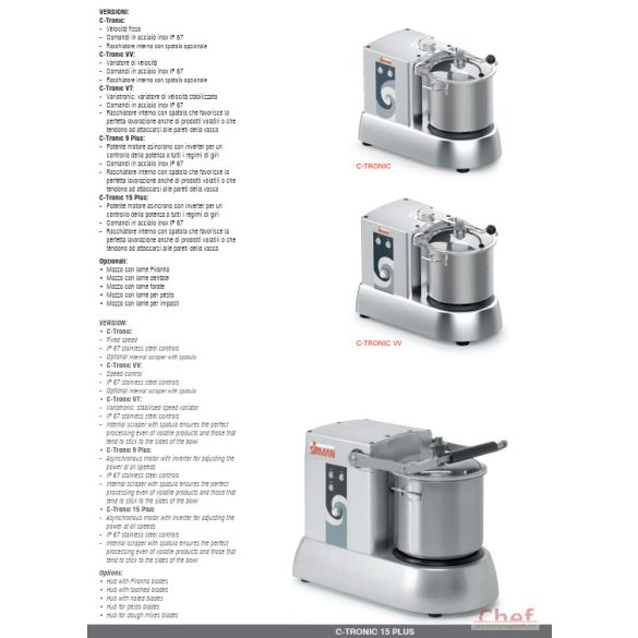 SIRMAN ipari Kutter, C-tronic 6, Állítható sebesség, fordulat szabályozás, 6 liter