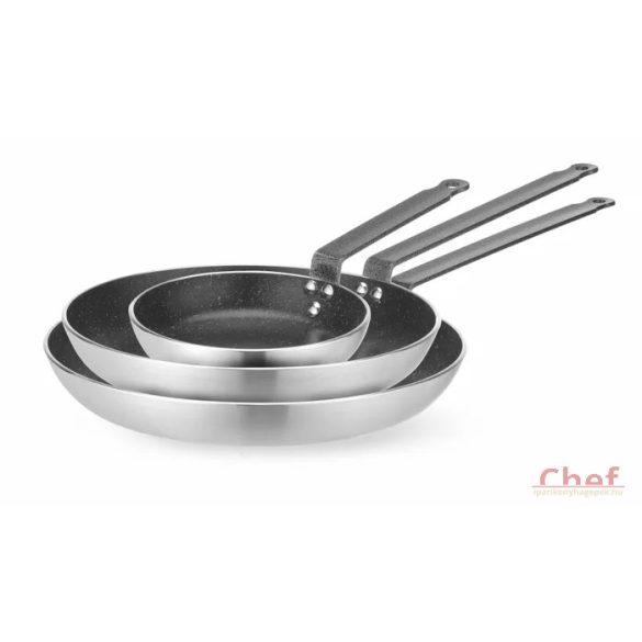 HENDI Ipari alumínium serpenyő, 3 rétegű Nano kerámia leragadásmentes bevonattal 22-28cm átmérő (alul-felül) 