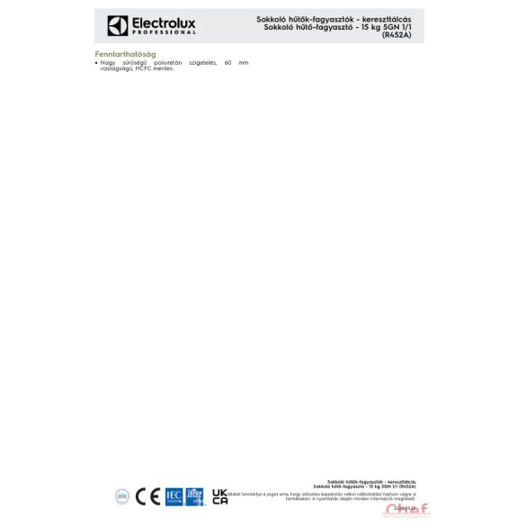 Electrolux sokkoló hűtő-fagyasztó, 5GN1/1 