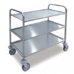 Inox 3 szintes kézi kocsi