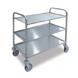 Inox 3 szintes kézi kocsi