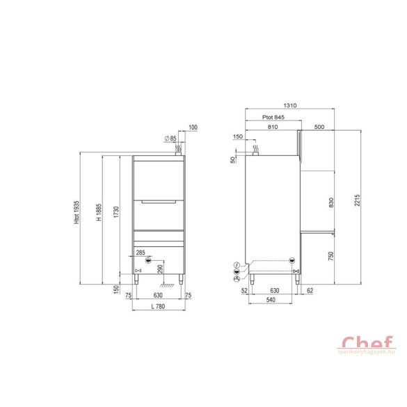 Krupps fekete edénymosogató 600*670 mm kosármérettel