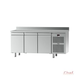   Ilsa Essential Ipari hűtőtt munkaasztal, 3 ajtós digitális rm acél hűtőszekrény ( 0/+10) R290 B energia osztály